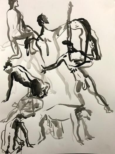 Men (2019) - India Ink on Paper